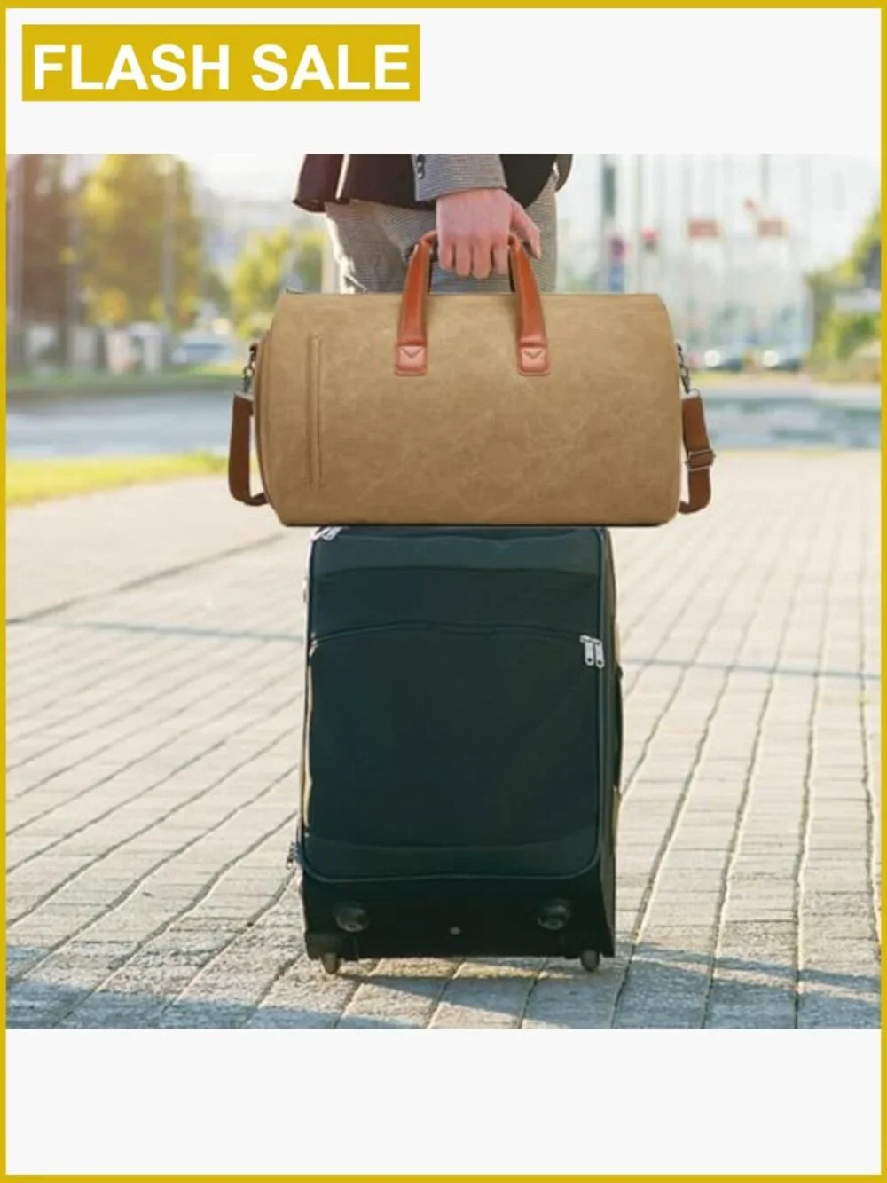 Convertible Garment Duffel Bag 2-in-1 Canvas Travel Suit Bag Weekender with